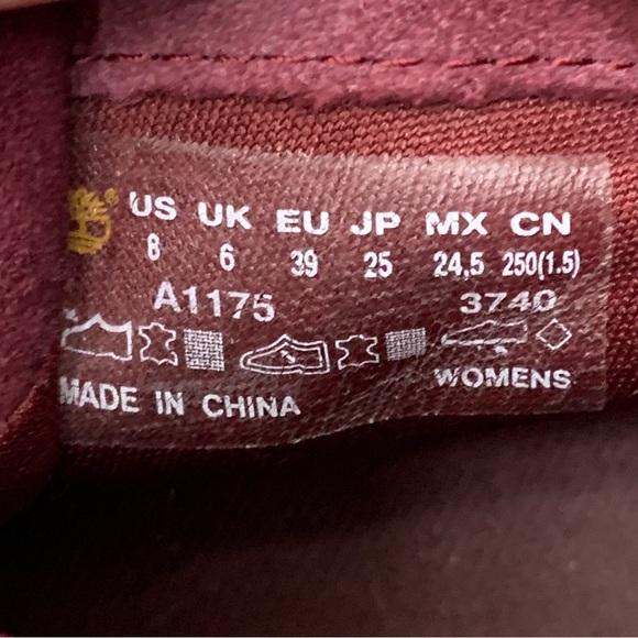 Timberland Combat Boots Size 8 Red Maroon Lace Up Leather Military Burgundy Fall - Picture 8 of 10